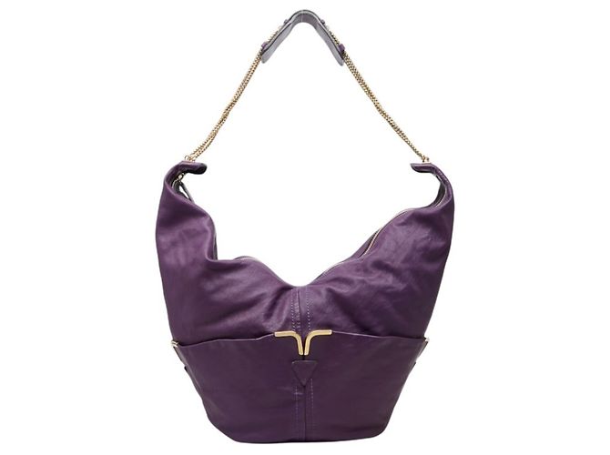 Borsa a tracolla Chloé Milton con catena in pelle viola Porpora