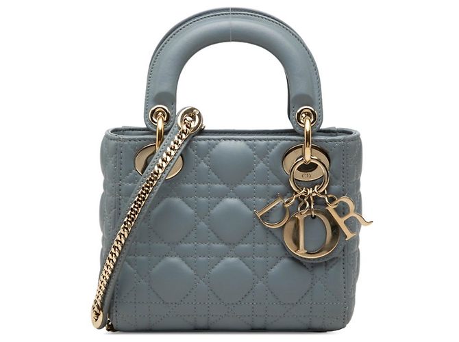 Borsa Christian Dior Lady Dior Mini Blu