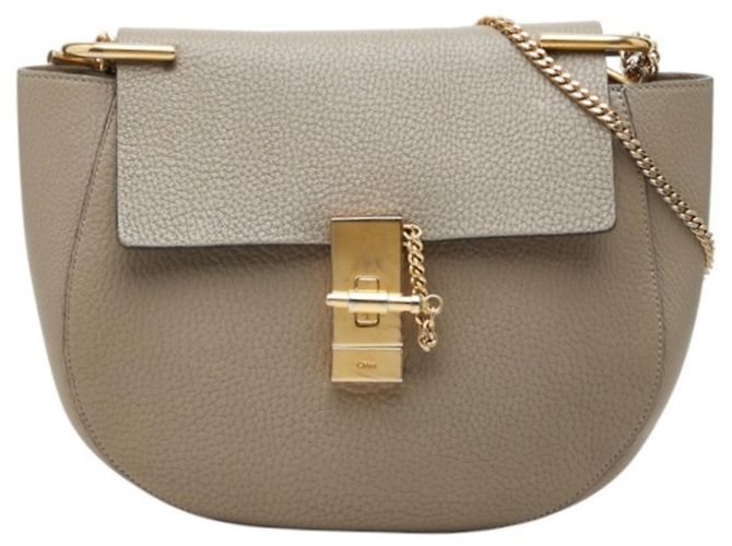 Borsa a tracolla Chloé Drew Small con catena Marrone