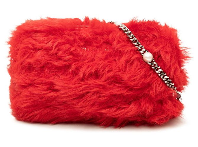 Borsa a tracolla con catena Miu Miu Rosso
