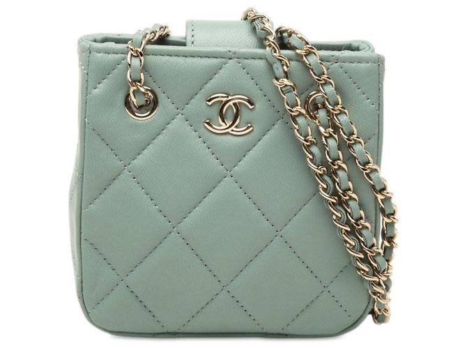 Bolsa de Ombro Mini Chain Matelassé Chanel Laranja
