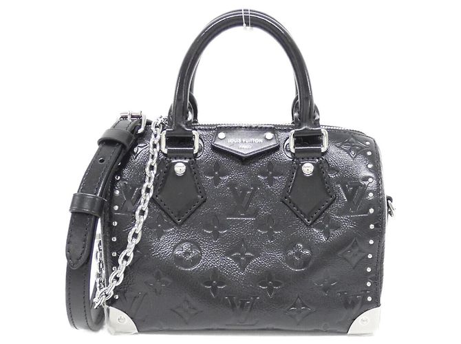 Sac à main Louis Vuitton Monogram Saga Speedy Trunk Noir