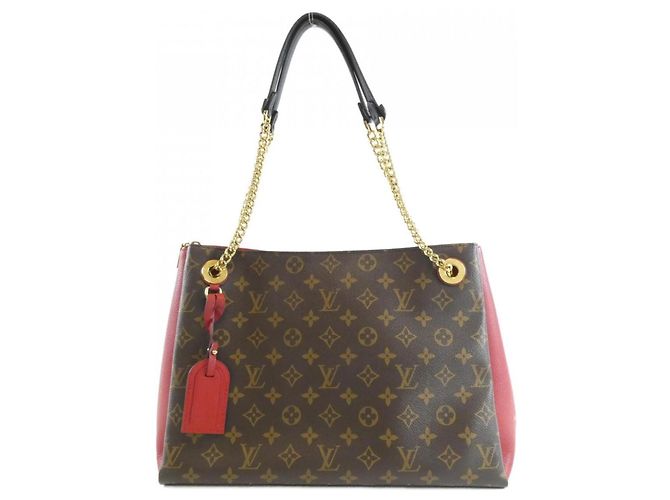 Bolsa de Ombro Louis Vuitton Monogram Surenne MM Marrom Fuschia