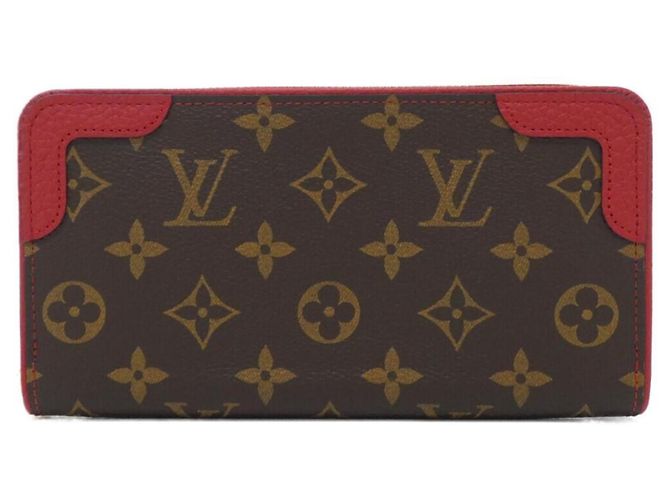 Louis Vuitton Monogram Zippy Wallet Retiro Brown Fuschia