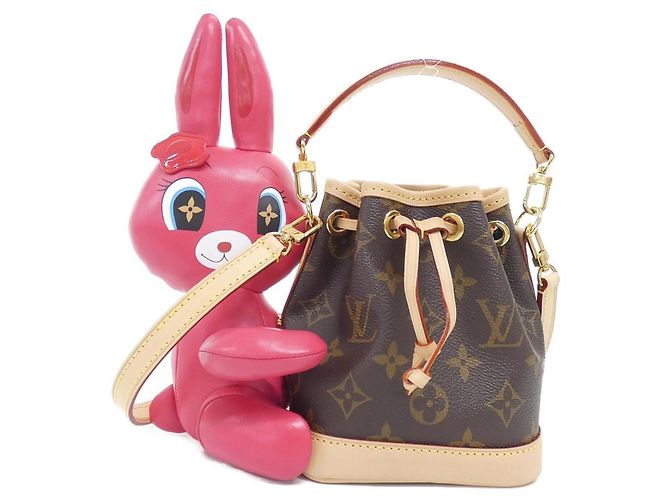 Bolsa Louis Vuitton Monogram Nano Noe Marrom Fuschia