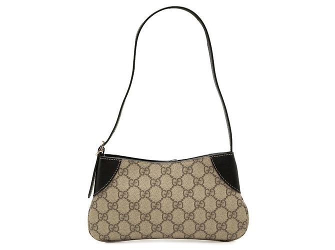 Bolsa Gucci GG Emblem Supreme Preto Bege