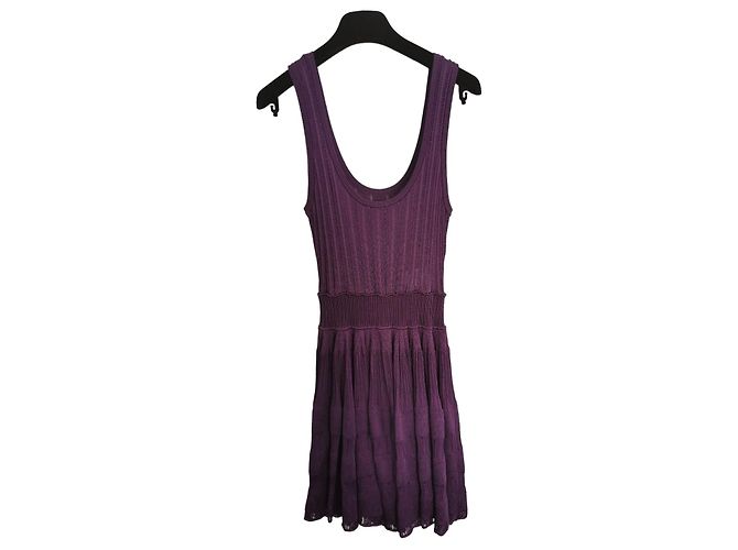 Alaïa lila Strick-Sommerkleid