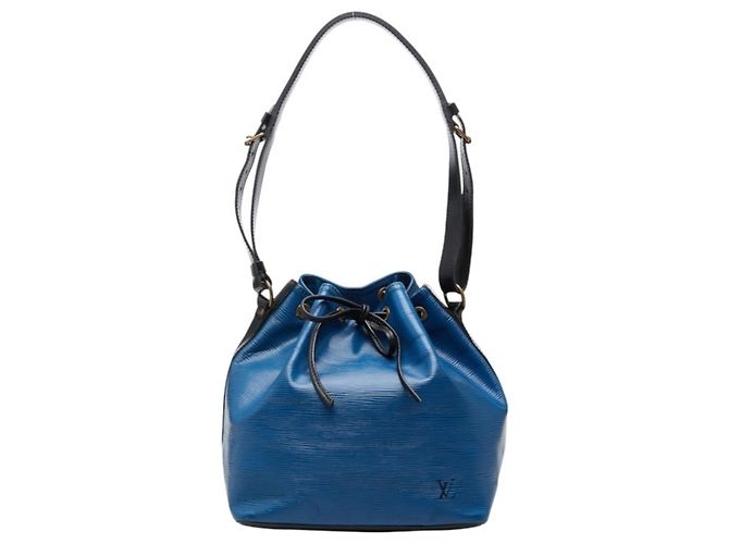 Noe Borsa a tracolla Louis Vuitton Epi Petit Noé Nero Blu