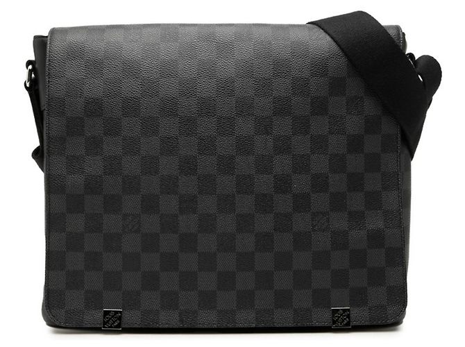 Borsa a tracolla Louis Vuitton Damier Graphite District MM Nero