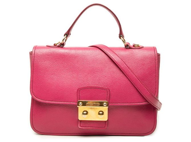 Borsa a mano e a tracolla Miu Miu in pelle rosa