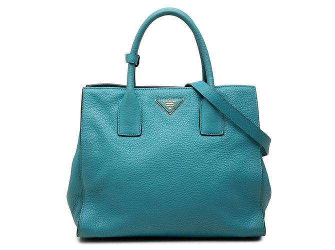 Borsa a mano/Borsa a tracolla Prada con placca logo Triangle Blu