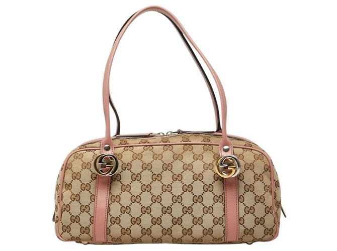 Bolsa Gucci GG Canvas Twins Rosa Bege