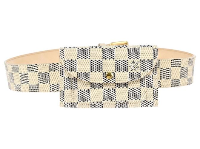 Louis Vuitton Solo Belt Damier Ebene White