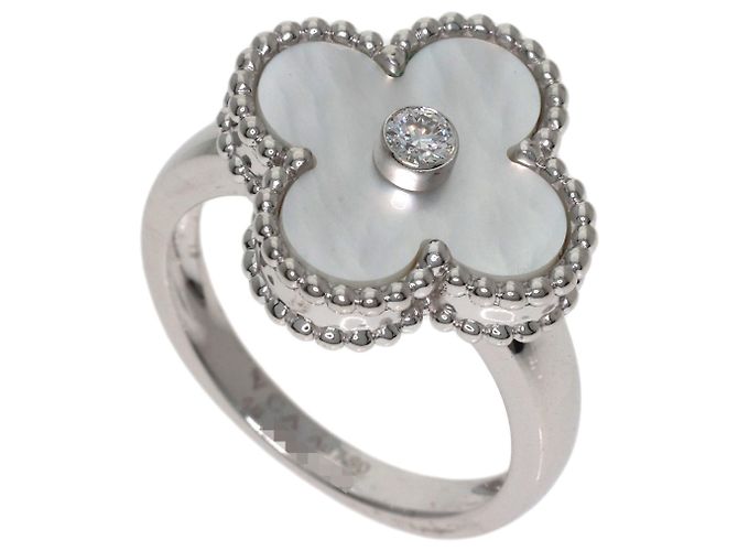 Van Cleef & Arpels Vintage Alhambra Shell Diamond Ring