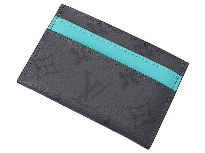 Louis Vuitton Monogram Eclipse Business Card Case Marrom Turquesa