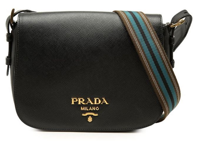 Saffiano Sac bandoulière Prada Logo Noir