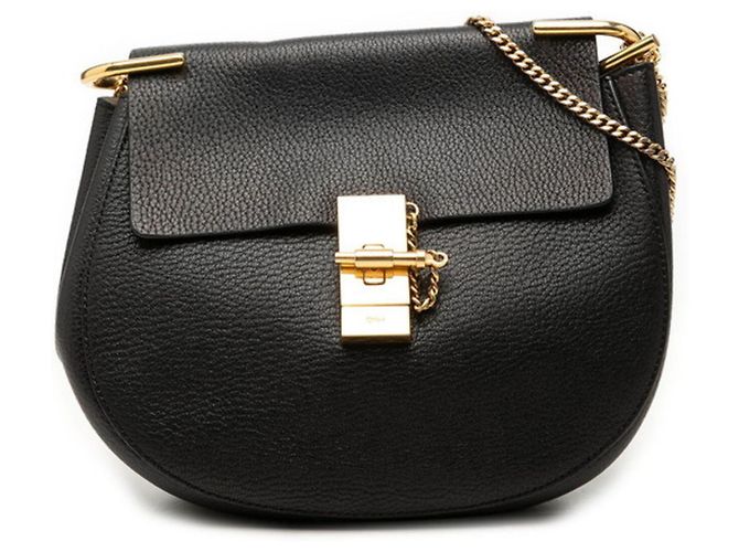 Bolsa de Ombro com Corrente Chloé Drew Preto
