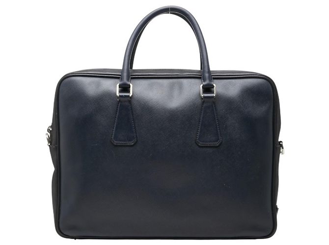 Saffiano Sac à main Prada avec plaque logo Triangle Noir