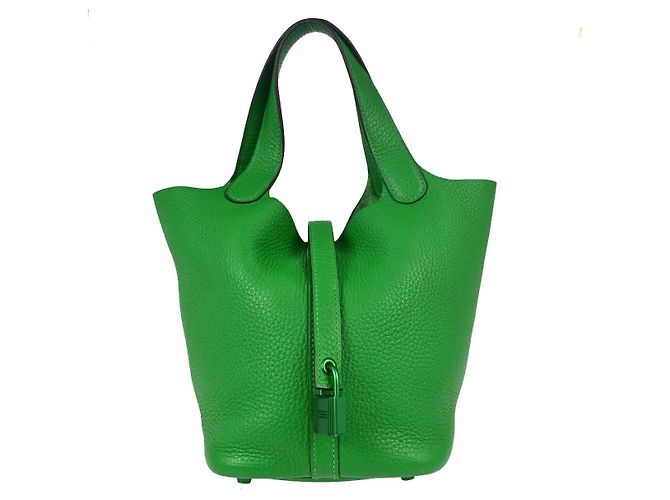 Hermès Hermes Picotin Lock Clemence MM Verde