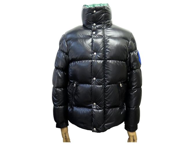 MONCLER DERVAUX PUFFER JACKET BLACK GREEN COAT 38 M PUFFY JACKET COAT