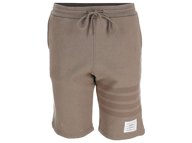 Calções de jogging clássicos Thom Browne 4-Bar em algodão bege