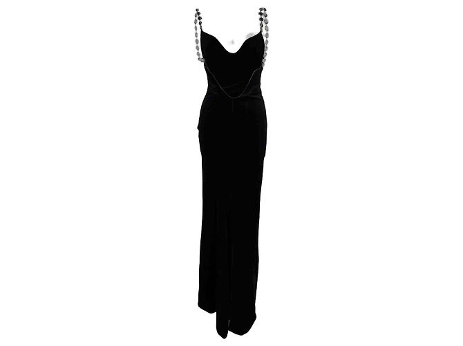 Autre Marque Vestido Maxi Galvan London Avedon Globe em poliéster preto
