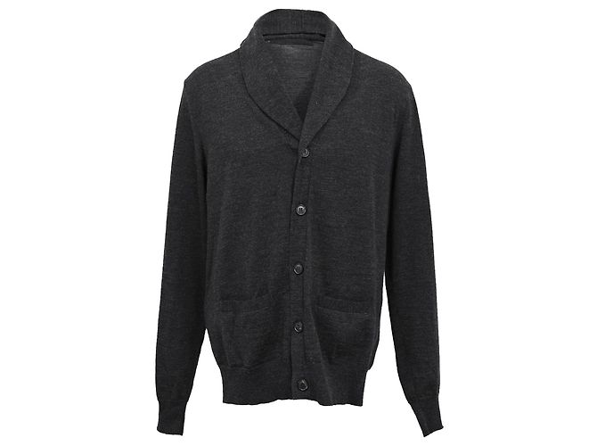Ralph Lauren Cardigan mit Schalkragen aus schwarzer Wolle
