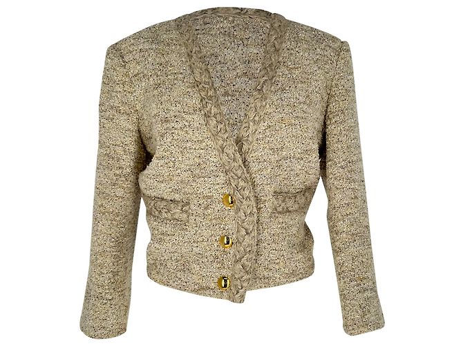 Blazer Isabel Marant Gwendoline em tweed, bege, algodão