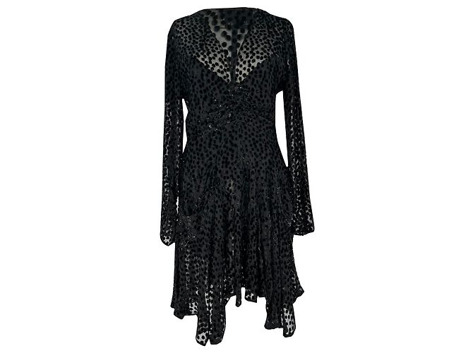 Abito mini Isabel Marant Usmara Metallic in viscosa nera Nero