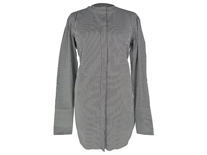 Céline Camicia a maniche lunghe a righe Celine in cotone nero