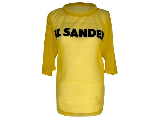 Top Logo Jil Sander in Poliammide Gialla Giallo