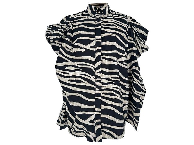 Camicia a maniche lunghe Farm Rio con stampa zebra in cotone nero