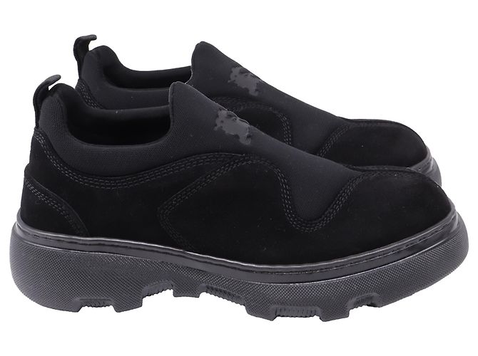 Baskets Box Slip-On Burberry en daim noir