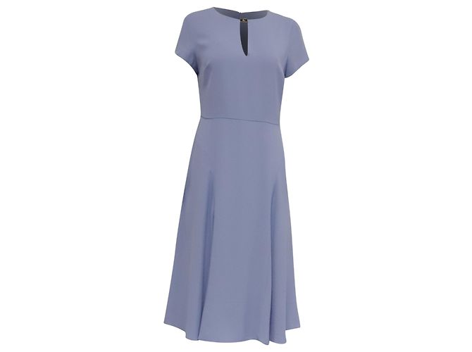 Abito midi in georgette Lauren Ralph Lauren in poliestere azzurro chiaro Blu Blu chiaro