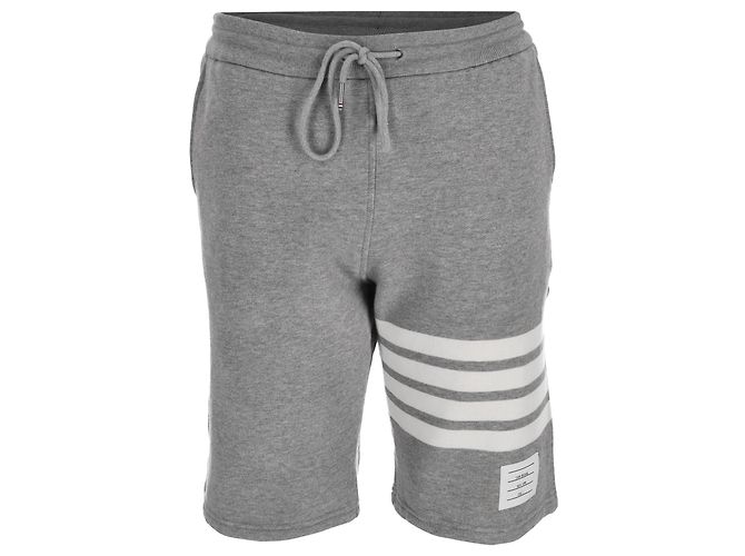 Calções de jogging clássicos Thom Browne 4-Bar em algodão cinzento Cinza