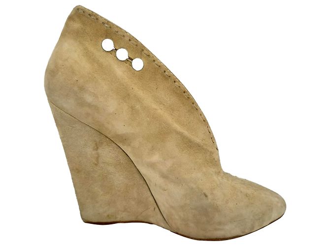 Bottines à talons compensés Giuseppe Zanotti en daim beige