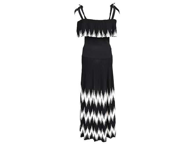 Sandro Paris Midi-Kleid im Boho-Stil aus schwarzer Viskose