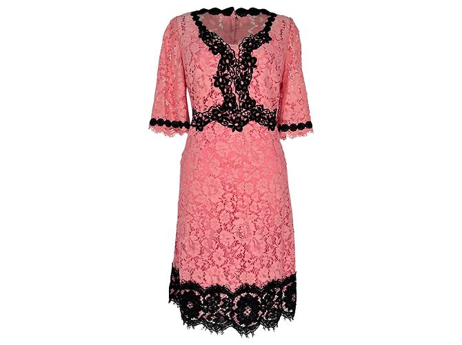 Mini abito in pizzo Dolce & Gabbana in cotone rosa