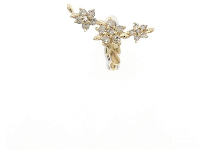 Autre Marque Orecchino singolo Au750 Fiore e Diamante D'oro