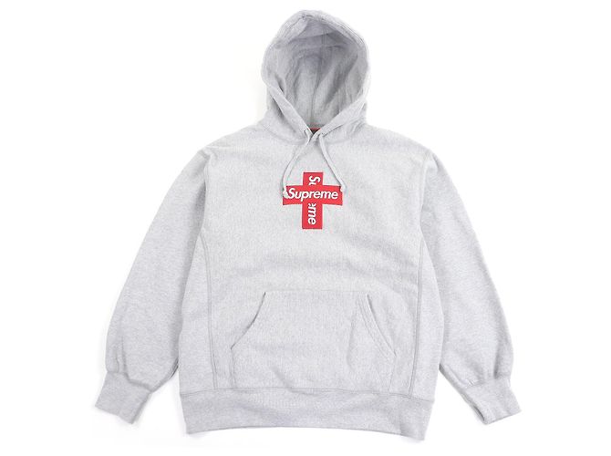 Supreme Cross Box Logo Hooded Sweatshirt Pullover Marron