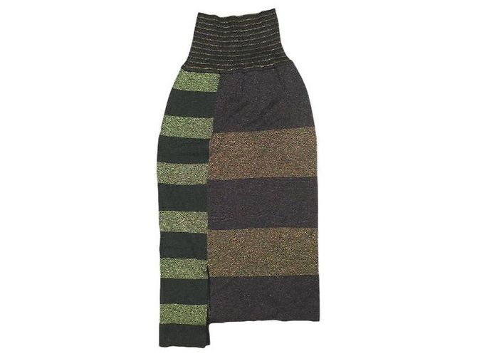 Autre Marque Falda larga de punto Lame con borde de panel VENIT Multicolor