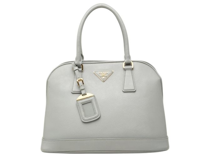 Bolsa Prada Triangle Logo Plate BN2567 Marrom Azul
