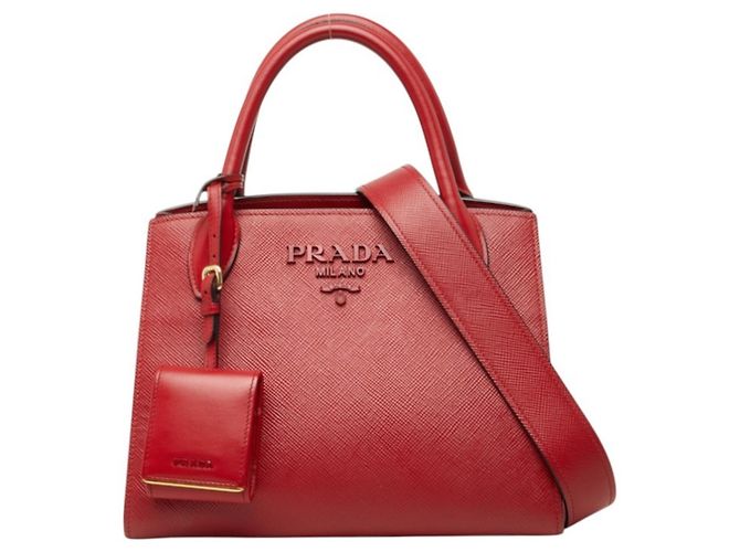 Prada monochrome Handtasche aus rotem Leder