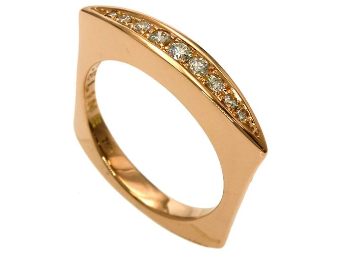 Diamond Céline Anel Aliança Celine em Ouro Rosa 18K e Diamantes