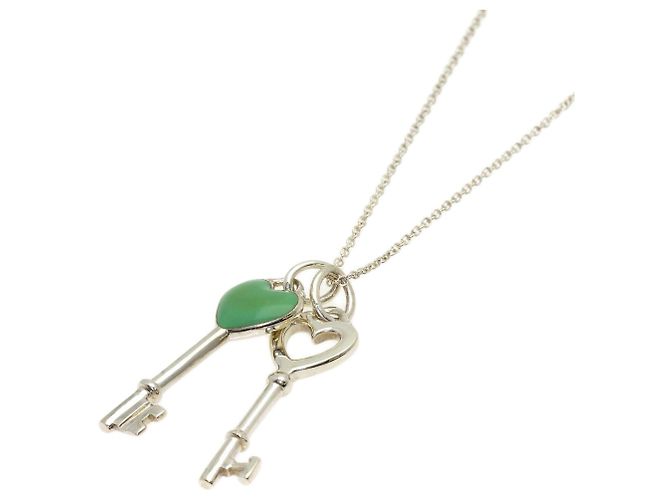 Autre Marque Collar de esmalte Double Heart Key Tiffany & Co.