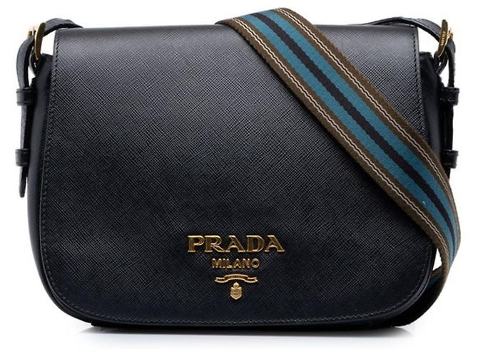 Borsa a tracolla Prada Saffiano Nero