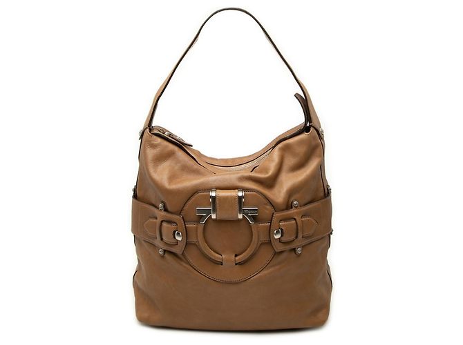 Borsa Salvatore Ferragamo Gancini Marrone