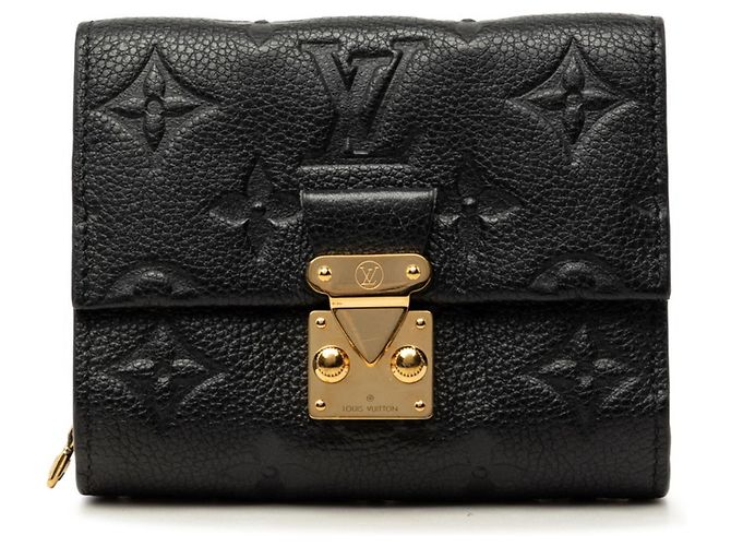 Louis Vuitton Monogram Empreinte Portefeuille Métis Compact Tri-fold Wallet Preto