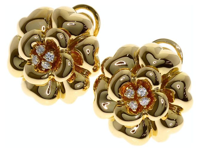 Orecchini Chanel Camellia Diamond in oro giallo 18K