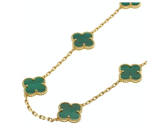 Collana Van Cleef & Arpels Vintage Alhambra Malachite